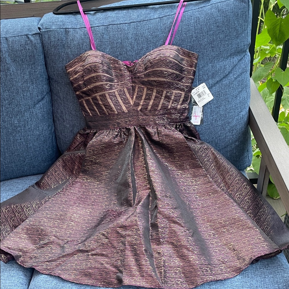 Aqua Pink and Brown Mini Dress